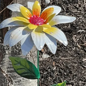 Flori colorate din Metal Fier Meserii Grădină Aranja elemente de Recuzită pentru în aer liber, Grădină cu Gazon, cu Decor de Simulare de Flori Decor Decor Gradina