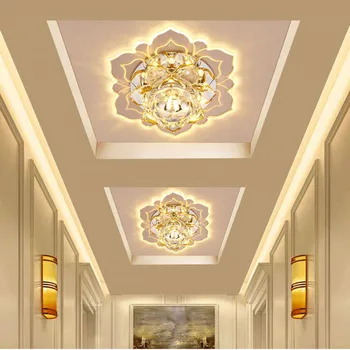 3W LED Cristal Culoar de Lumină Lampă de Tavan Hol Intrare Lampa Balcon Cameră de zi Lumini Luciu Corpuri de Cristal Plafon Lumina