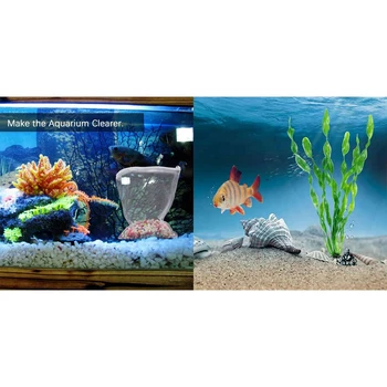 40X Acvariu Saci de Filtru de mass-Media, Plasă de Saci de Filtru Alb-Negru Si 20PC Plastic Acvariu Rezervor de Pește de Plastic Plante (Verde) 1