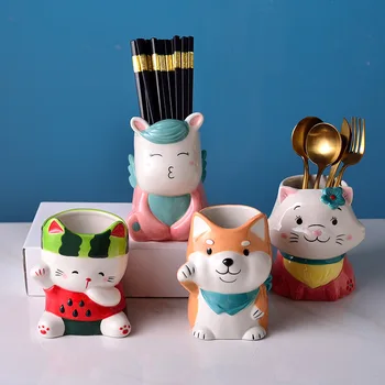 Japonezii de creație ceramică betisoarele tub betisoarele cușcă raft de bucatarie accesorii de drenaj tacamuri de stocare betisoarele tub