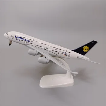 20cm Aliaj Metal de Germnay Aeriene Lufthansa AIRBUS 380 A380 companiile Aeriene Avion Model de turnat sub presiune cu Aer Model de Avion de Aeronave w Roți Jucarii