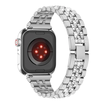 Bling Diamante Curea,Pentru Apple Watch Band cu diametrul de 40mm, 45mm 44mm 41mm42mm38mm Curea de Metal,Pentru că Ceasul Series7/6/5/4/3/2/ SE Femei Brățară