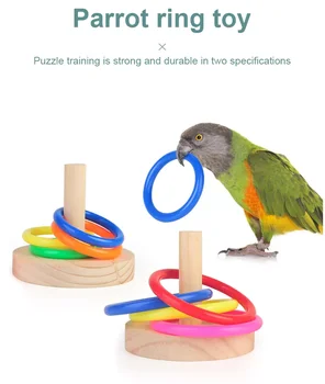 1 buc Nou Papagal Pasăre Inel de Jucărie din Lemn Masiv de Învățământ Pasăre Furnituri Papagal Dezvoltarea Inteligenței Formare Jucarii Interactive