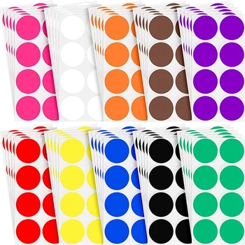 2 Inch Rotund Culoare De Codificare Autocolant 10 Culori Asortate Circle Dot Etichete Autoadezive Colorate Culoare Solidă Autocolant(400)
