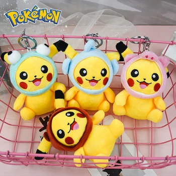 13CM Animale Pokemon Pikachu joc de rol poate atârna de pluș papusa de plus pentru copii ghiozdane si pandantiv cadouri pentru copii