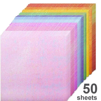 50 de Coli Origami Colorate Stralucitoare Ambarcațiuni de Hârtie Origami Pentru DIY Puncher Cutie de Cadou Ambalaj Petrecerea de Ziua Decor Album 2