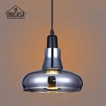 Modernă cu LED-uri Lumini Pandantiv Vintage Insula de Bucatarie Office Acasă Umbra de Sticlă Corpuri de Iluminat Industriale din Lemn Pandantiv Lampă de Plafon