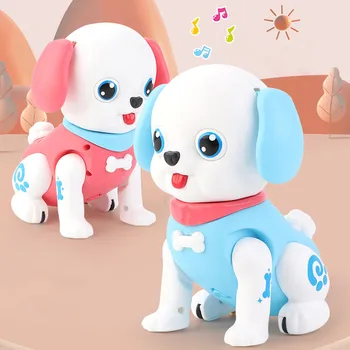Amuzant Desene animate Cainele Robotic Puppy Interactiv de Mers pe jos Cântând Luminos Jucarii Electrice Copii mici Cadouri de Ziua de nastere Drăguț Câine de Jucărie pentru Copii