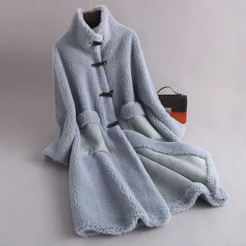 Iarna Noi Granule Tunsul Oilor Haină de Blană de Moda pentru Femei Timp lambswool Sacou Casual-coreean Palton Cald Haine de sex Feminin H1701