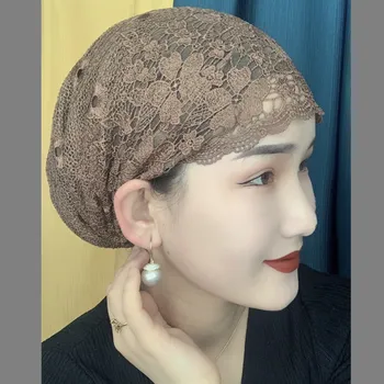 Noul Design Dantelă Cap Împachetări pentru Femeile Musulmane Cap Turban Islam Pălării de sex Feminin Văl Capota Cancer Chimioterapie Pălărie