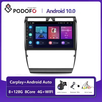 Podofo 8core Android 2in Radio Auto Pentru Audi A6 2004 Car Multimedia Player Video de Navigare GPS WIFI DSP Carplay Receptor Stereo
