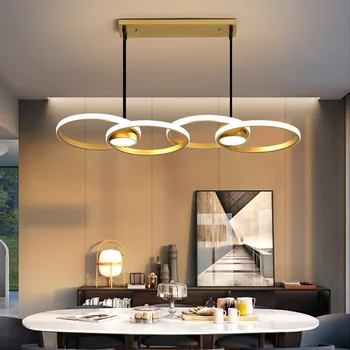 LED masă candelabru lampă simplă pentru restaurant lumini pandantiv de aur la modă condus masă candelabru pentru camera de zi sala de mese