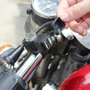 Dual Port USB 12V Impermeabil Motocicleta Motocicleta de Ghidon Încărcător 5V 1A/2.1 UN Adaptor de Priza de Alimentare pentru Telefon Mobil K3C0 2