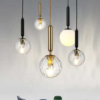 Nordic dormitor noptieră cu lampă de pandantiv restaurant, bar culoar creative 15cm / 20cm minge de sticlă lumini