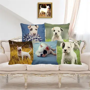 XUNYU de Companie Drăguț Mini Bull Terrier față de Pernă pentru Copii Perna Decorative de Acoperire pentru Acasă Canapea Masina Decor Arunca Pernă