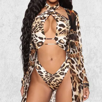 Vara Femei Sexy O Singură Bucată Serpentine Leopard Imprimate Monokini Bandaj Costum De Baie Push-Up Căptușit Bikini, Costume De Baie, Haine