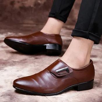 Oamenii de Afaceri Subliniat Toe PU din Piele Pantofi Casual Moda de sex Masculin Respirabil Confortabil Mocasini Low-toc de Agrement de Pantofi Plus Dimensiune 38-48