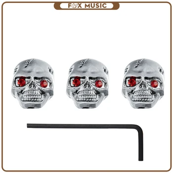 3PCS Metal Stilul Punk Cap de Craniu Butoane de Control Pentru Chitara Electrica Vase Ton Volum Butoane de Control/Butoane Noi