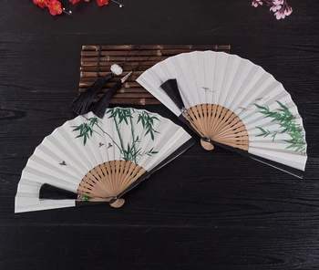 Vânt Chinez De Mână-Pictat De Bumbac Ventilator Mic Domn Fan Bărbați Și Femei Evantai Vechi Vânt Japonez Evantai Din Bambus Cadou