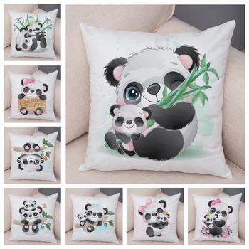 Desene animate Chineză Panda de Pluș Moale Pernele de Acoperire pentru Camera Copiilor Canapea Masina Acasa Decor Minunat Animal de Pernă față de Pernă 45x45