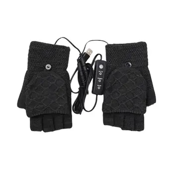 Jumătate-Deget Mănuși Încălzite USB Țesute de Iarnă de Încălzire Cald Mănuși de Încălzire Mână mai Calde Lavabil Mănuși Tricotate Femei Bărbați #110