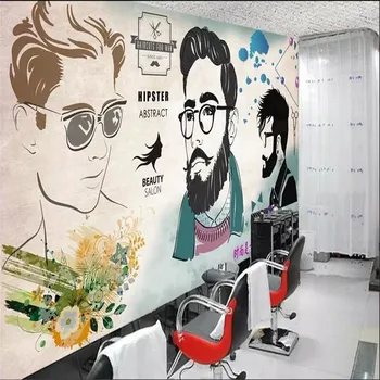 Retro Nostalgic Frizerie Salon de Păr de Perete de Hârtie Tăiat Părul Magazin Industrial Decor Fundal Tapet Mural Papel De Parede 3d 4
