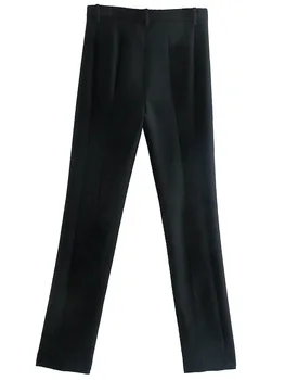 PAILETE Femei 2022 moda fața tiv fantă jambiere pantaloni flare epocă talie înaltă, cu fermoar lateral de sex feminin pantaloni mujer 1