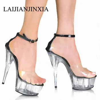 LAIJIANJINXIA Nou Sexy 15 CM Sandale cu Toc Înalt Club de noapte Pantofi de Dans Pol de Dans Pantofi Model de Sandale cu Toc Pantofi pentru Femei