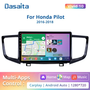 Dasaita Vie Radio Auto Pentru Honda Pilot 2016 2017 2018 10.2