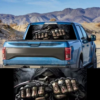 Răul Schelet pentru Camion, Jeep, Suv, Pickup 3D Parbriz Spate Decal Autocolant Decor Spate Geam Poster 53.1 x 14.2 Inch