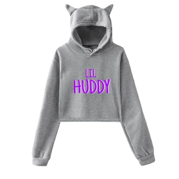 Lil Huddy nouă primăvară fierbinte Kawaii pisică ureche de bumbac hanorac casual all-meci pulover vrac confortabil scurta sexy cu glugă topuri