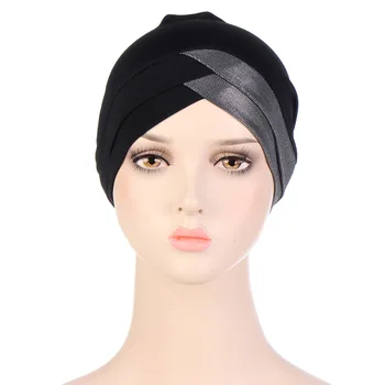 Musulman Capace Undercap Hijab Capac Chimioterapie Pălării Doamnelor Pălărie Acopere Capul Instant Turban Văl Frunte Cruce Strălucitoare, Articole Pentru Acoperirea Capului 2022 2
