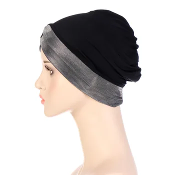 Musulman Capace Undercap Hijab Capac Chimioterapie Pălării Doamnelor Pălărie Acopere Capul Instant Turban Văl Frunte Cruce Strălucitoare, Articole Pentru Acoperirea Capului 2022 3