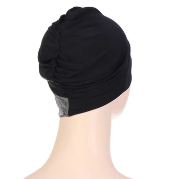 Musulman Capace Undercap Hijab Capac Chimioterapie Pălării Doamnelor Pălărie Acopere Capul Instant Turban Văl Frunte Cruce Strălucitoare, Articole Pentru Acoperirea Capului 2022 4