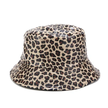 Toamna Iarna Nou Leopard Pălărie de Femei de Moda de Vest față-verso Poartă Găleată Pălării de sex Feminin în aer liber de Agrement, Bazin de Soare Capace 3