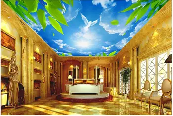 3D murală modele de cer albastru tavan picturi murale porumbei papel parede murală tapet tavane Decor Acasă