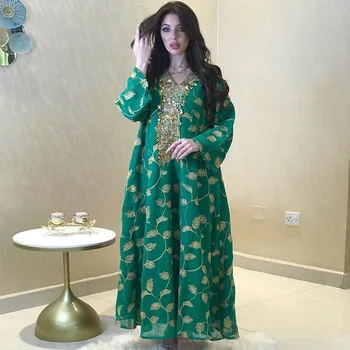 7 Culori Abayas Nunta De Lux Rochie De Seara Paiete Broderie Femeile Musulmane Hijab Rochie Arab Dubai Caftan Marocan Jalabiya