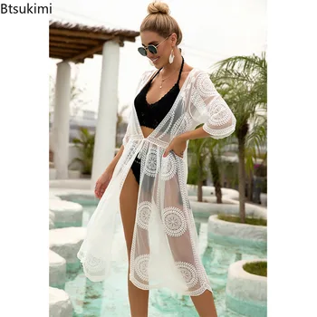 2022Summer Femei Rochii de Plaja din Dantela de Design de costume de Baie Cardigan Pentru Bluza de Vara Floral Cardigan Lung Femeie Sundress Acoperă-Up-uri