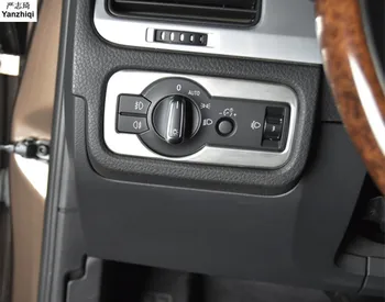 Din oțel inoxidabil comutator de Lumină paiete decor Interior styling auto pentru VW Volkswagen 2011-2017 Touareg Accesorii