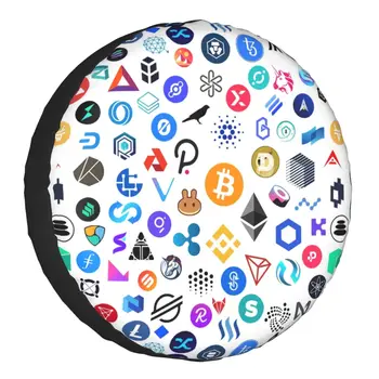 Cryptocurrency Altcoin Blockchain Simbol pentru roata de Rezervă pentru Mitsubishi Pajero Personalizate Crypto Ethereum Bitcoin Capace de Roți Auto