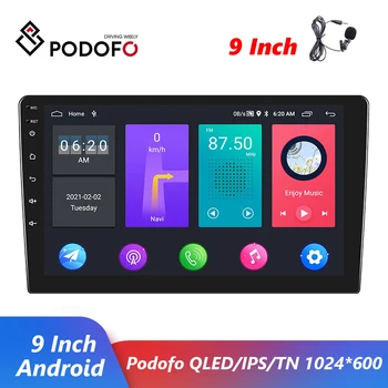 Podofo 2 Din 9 Inch Android Auto Multimedia Video Player Universal 2DIN Radio Stereo GPS Pentru Volkswagen, Nissan, Hyundai, Kia, Toyota 0