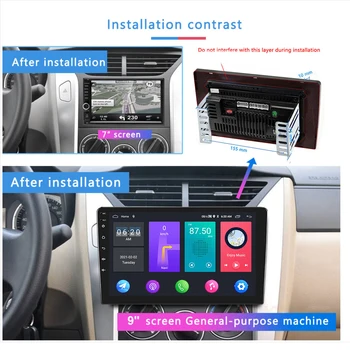 Podofo 2 Din 9 Inch Android Auto Multimedia Video Player Universal 2DIN Radio Stereo GPS Pentru Volkswagen, Nissan, Hyundai, Kia, Toyota 1