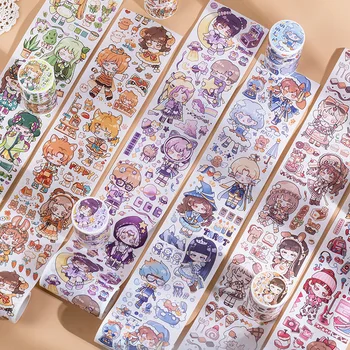 80mm*3m Kawaii Drăguț Animație de Desene animate Bandă Washi Decorative, Casete de Albume Meserii DIY Jurnalul Consumabile Planificatorii Ambalaj