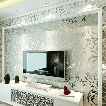 De lux 3D Relief Damasc Non-țesute Monitorului Rola Stil European Dormitor, Cameră de zi cu TV Tapet de Fundal de Aur Decor Acasă