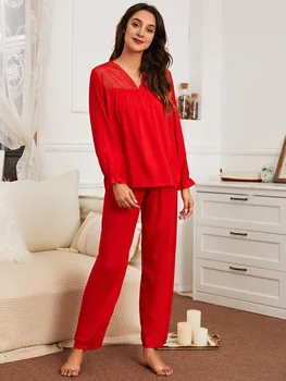 2021 Noi Pijamale Femei Pulover Simplu Clasic de Agrement Confortabil Acasă Costum de sex Feminin Pijamale Doamna îmbrăcăminte de noapte de Toamnă cămașă de noapte