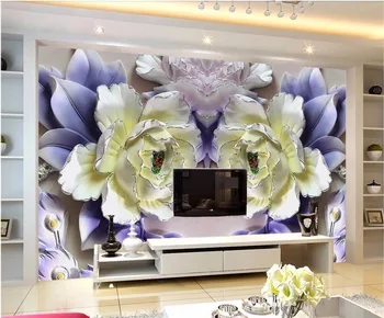 Beibehang tapet Personalizat Bujor relief TV de perete de fundal 3D camera de zi dormitor decor fundal pentru perete 3 d