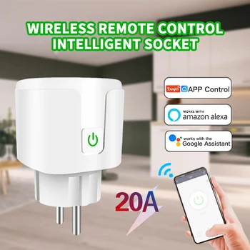 Smart Plug Socket WiFi UE Plug 20A Putere Monitoriza Funcția de Sincronizare cu Tuya de Viață Inteligentă APP de Control Funcționează Cu Alexa de Start Google