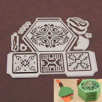 Hexagon Cutie de Metal de Tăiere Moare Scrapbooking Ambarcațiunile de Mucegai se Taie Mor Stencil Hartie manuala Carte Face Șablon Embosare 2021 NOI
