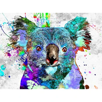 Full pătrat/Diamant Rotund Pictura 5d Diy Koala Diamant de Frontieră munca Mozaic Broderie Animal Inima