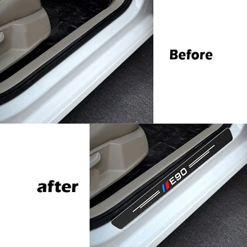 4buc Masina Autocolant Usa Decor Modificat de Protecție Pentru BMW E30 E34 E46 E60 E90 Ușa Placa de Uzură de Protecție Dotari 1